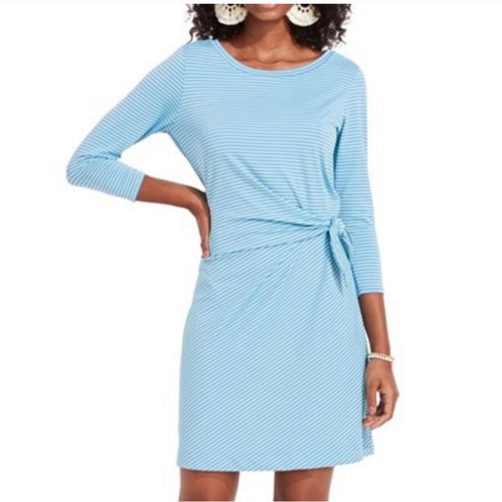 Vineyard vines, Blue Striped Dress with Tie Waist, Size S NWOT